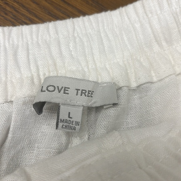 LOVE TREE White Linen Parachute/ Cargo Pants - Picture 3 of 11